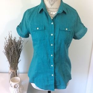Old Navy Teal Short Sleeve blouse
